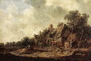 GOYEN, Jan van Peasant Huts with a Sweep Well sdg Spain oil painting artist